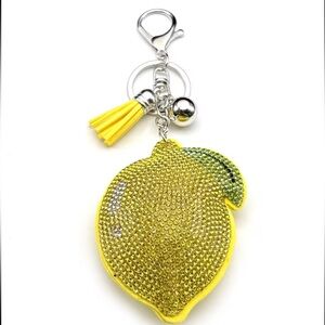 Lemon rhinestone keychain/purse charm